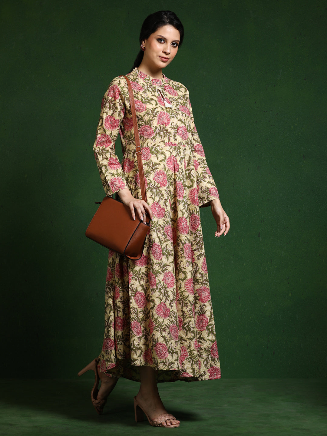 Floral Printed A-Line Pure Cotton Dress