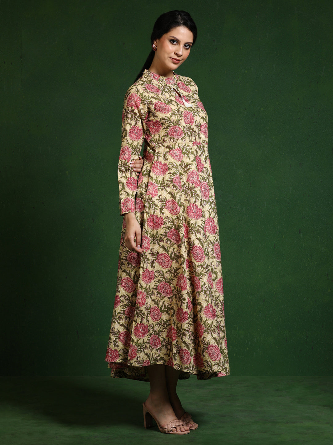 Floral Printed A-Line Pure Cotton Dress