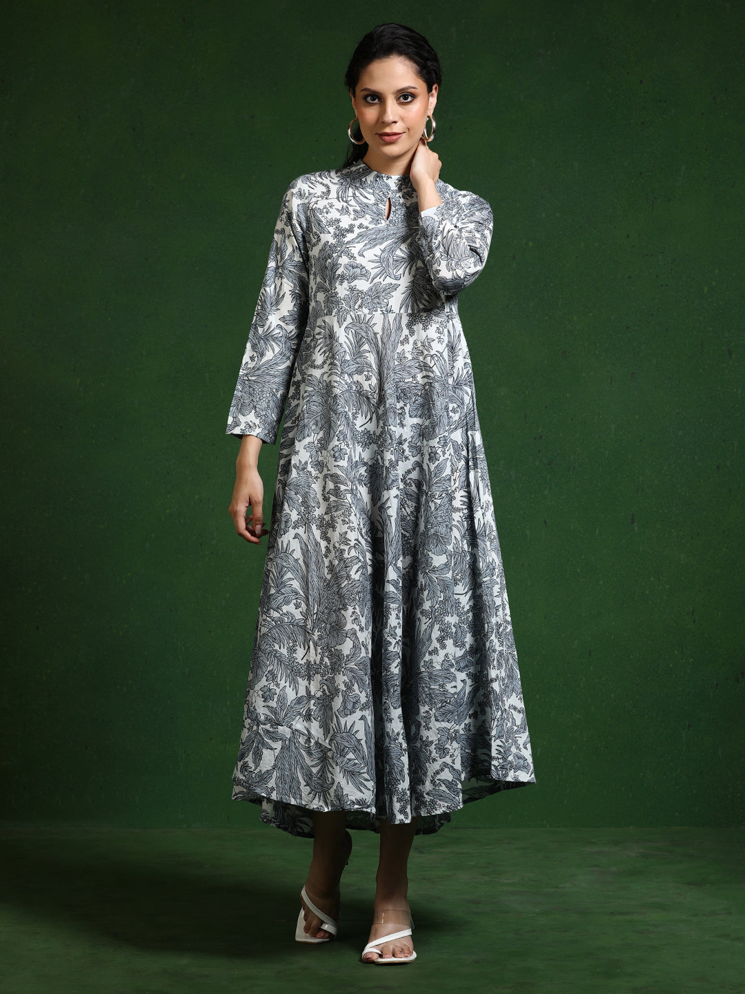 Floral Printed A-Line Pure Cotton Dress