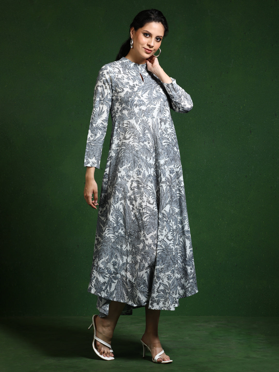 Floral Printed A-Line Pure Cotton Dress