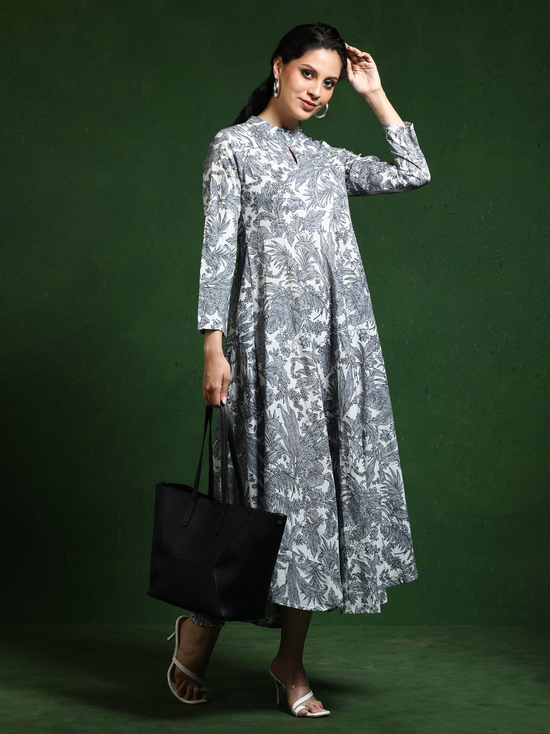 Floral Printed A-Line Pure Cotton Dress