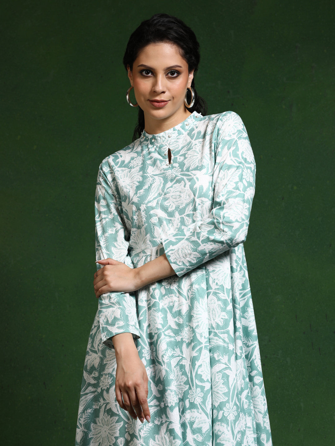 Floral Printed A-Line Pure Cotton Dress