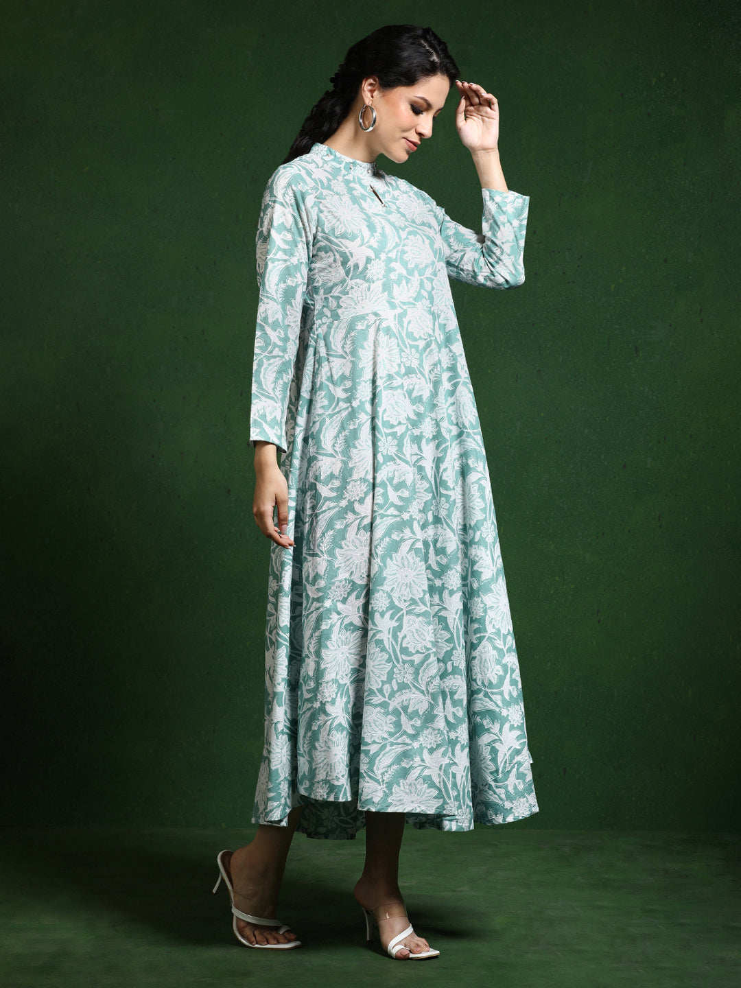 Floral Printed A-Line Pure Cotton Dress