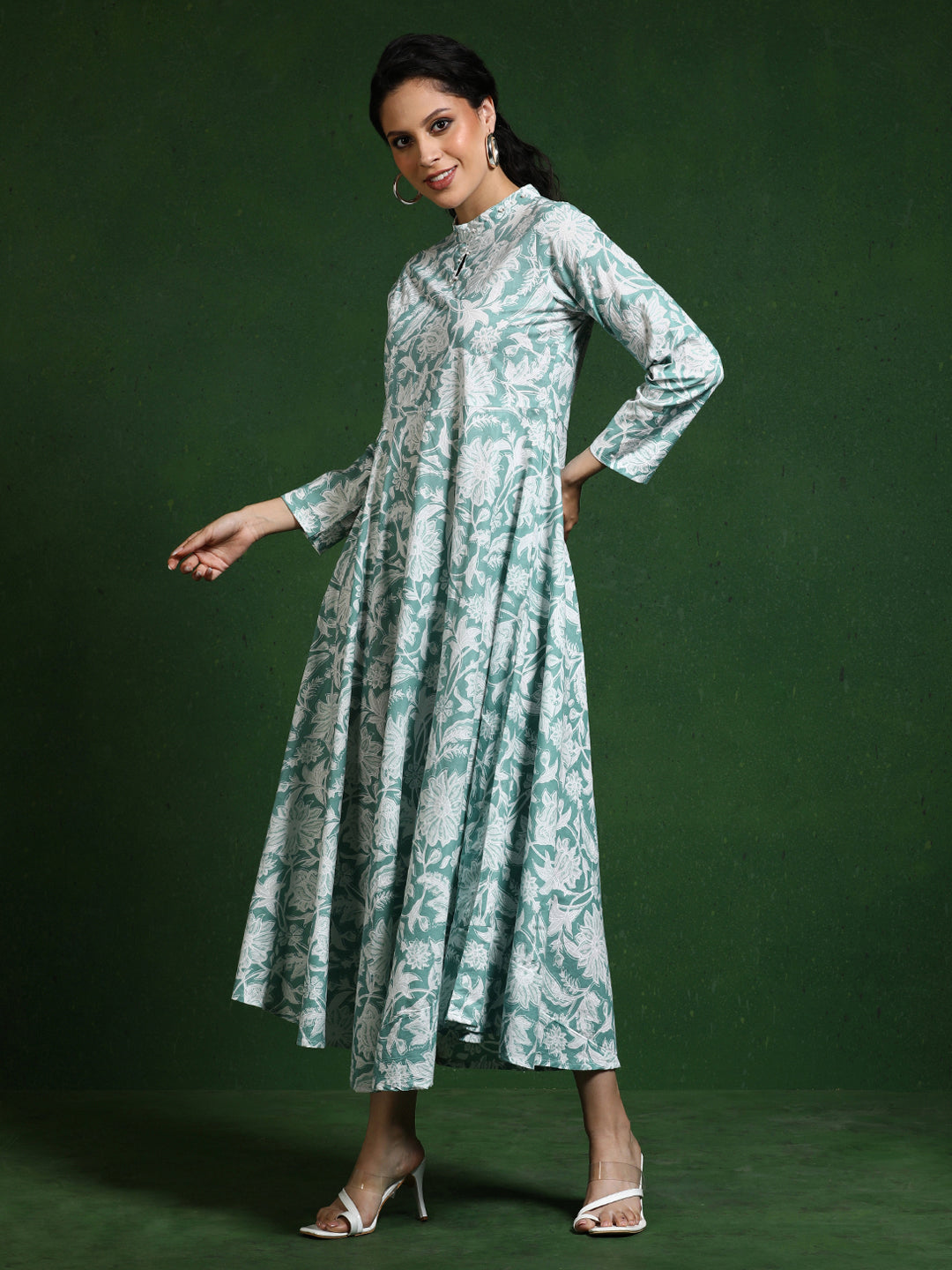 Floral Printed A-Line Pure Cotton Dress