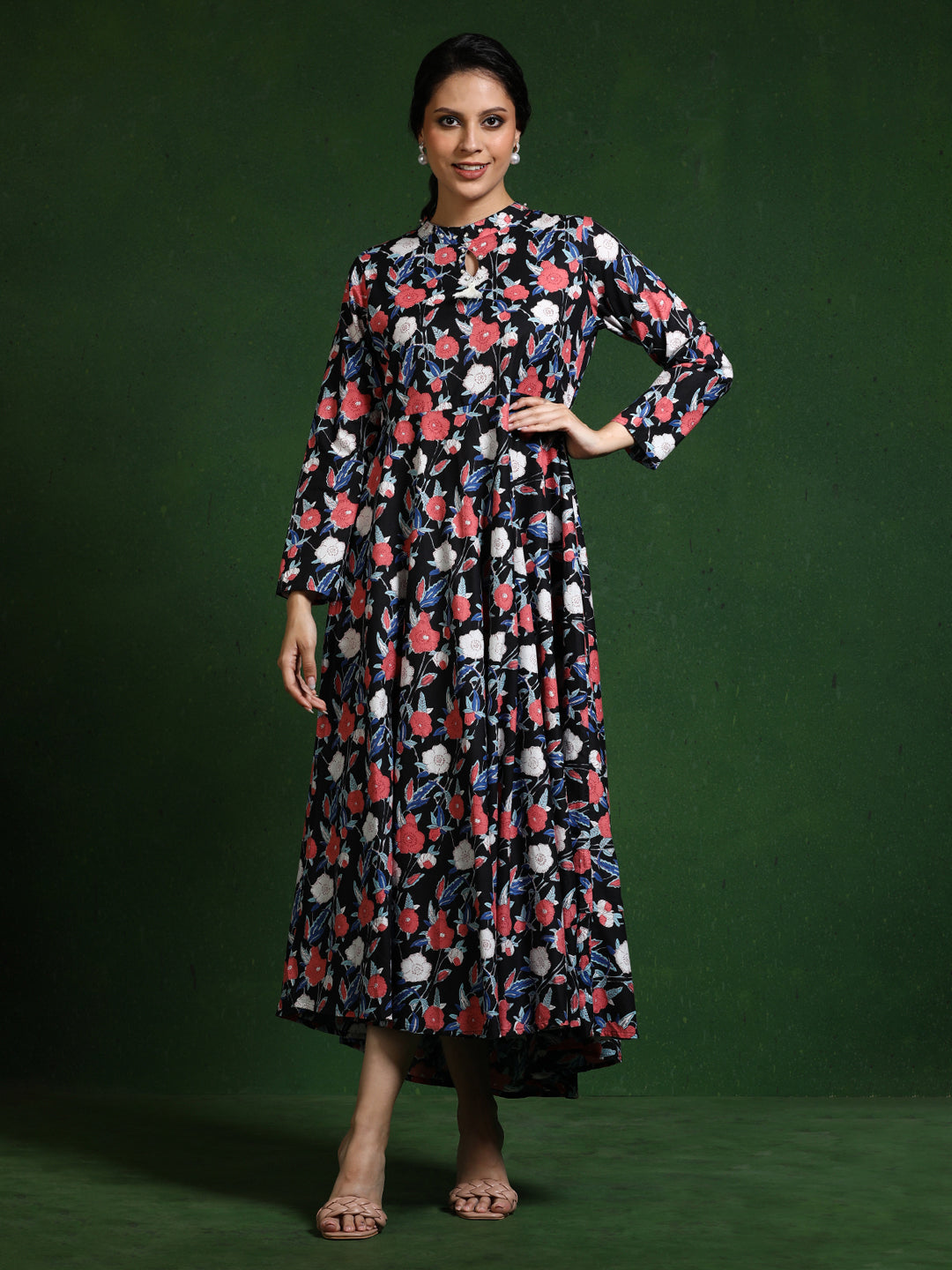 Floral Printed A-Line Pure Cotton Dress