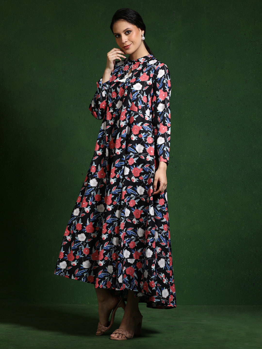 Floral Printed A-Line Pure Cotton Dress