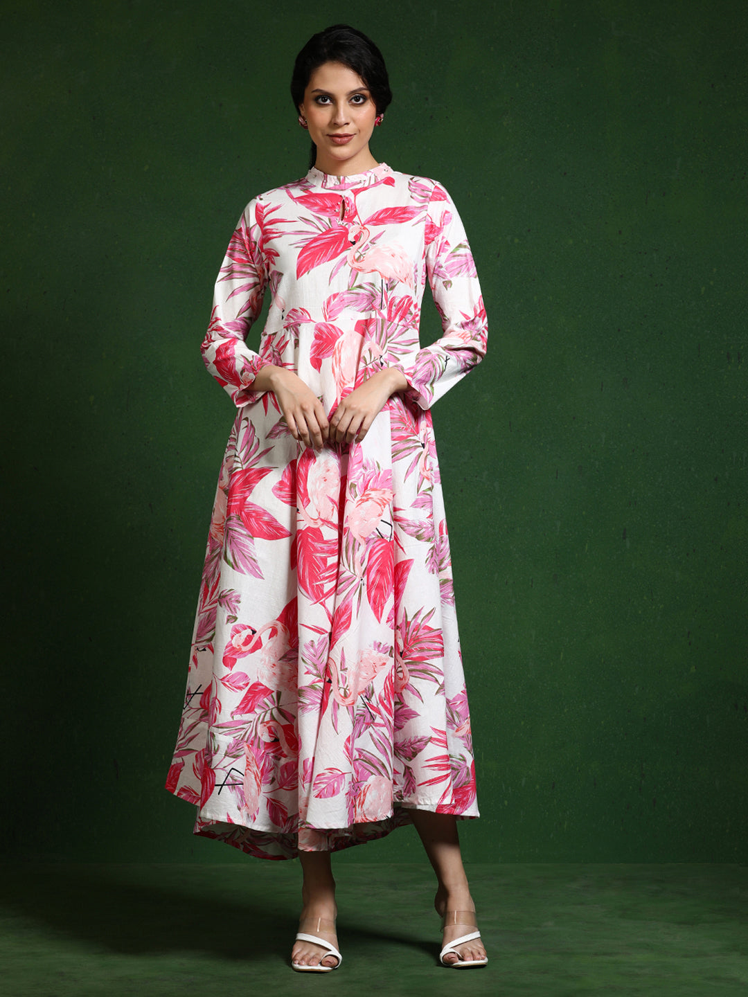 Floral Printed A-Line Pure Cotton Dress
