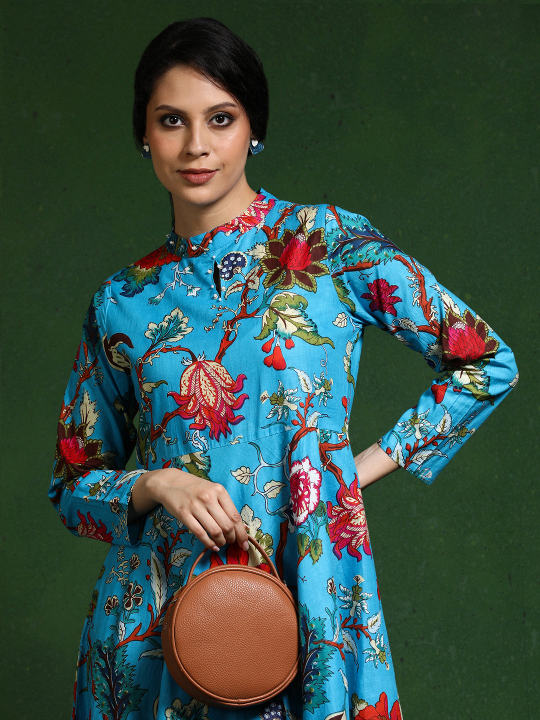 Floral Printed A-Line Pure Cotton Dress