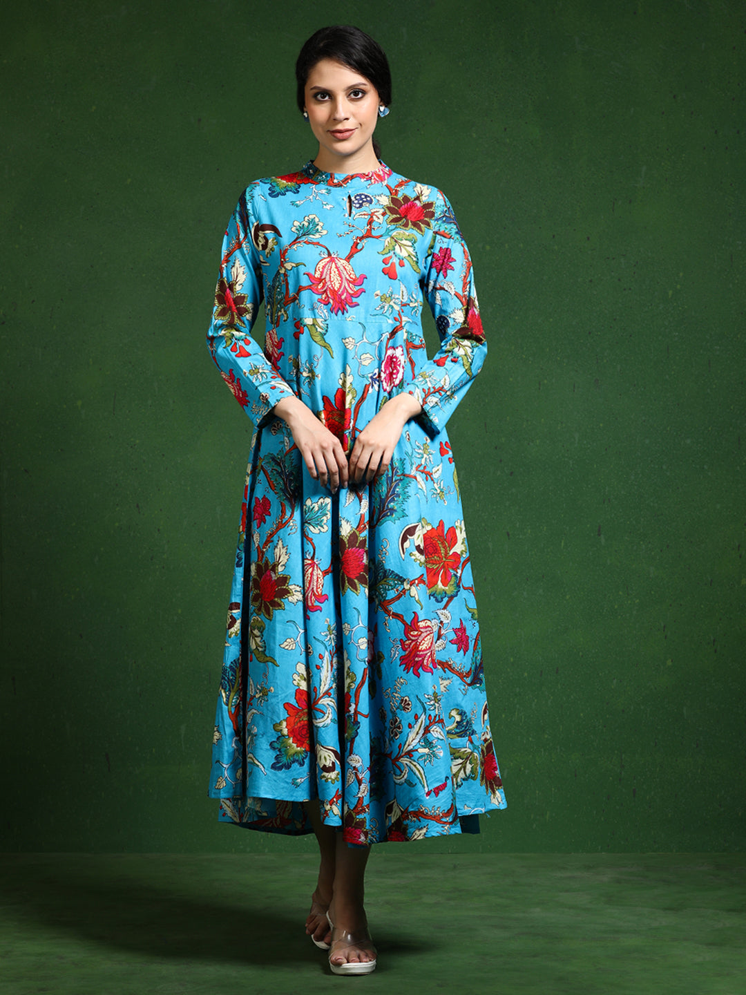 Floral Printed A-Line Pure Cotton Dress