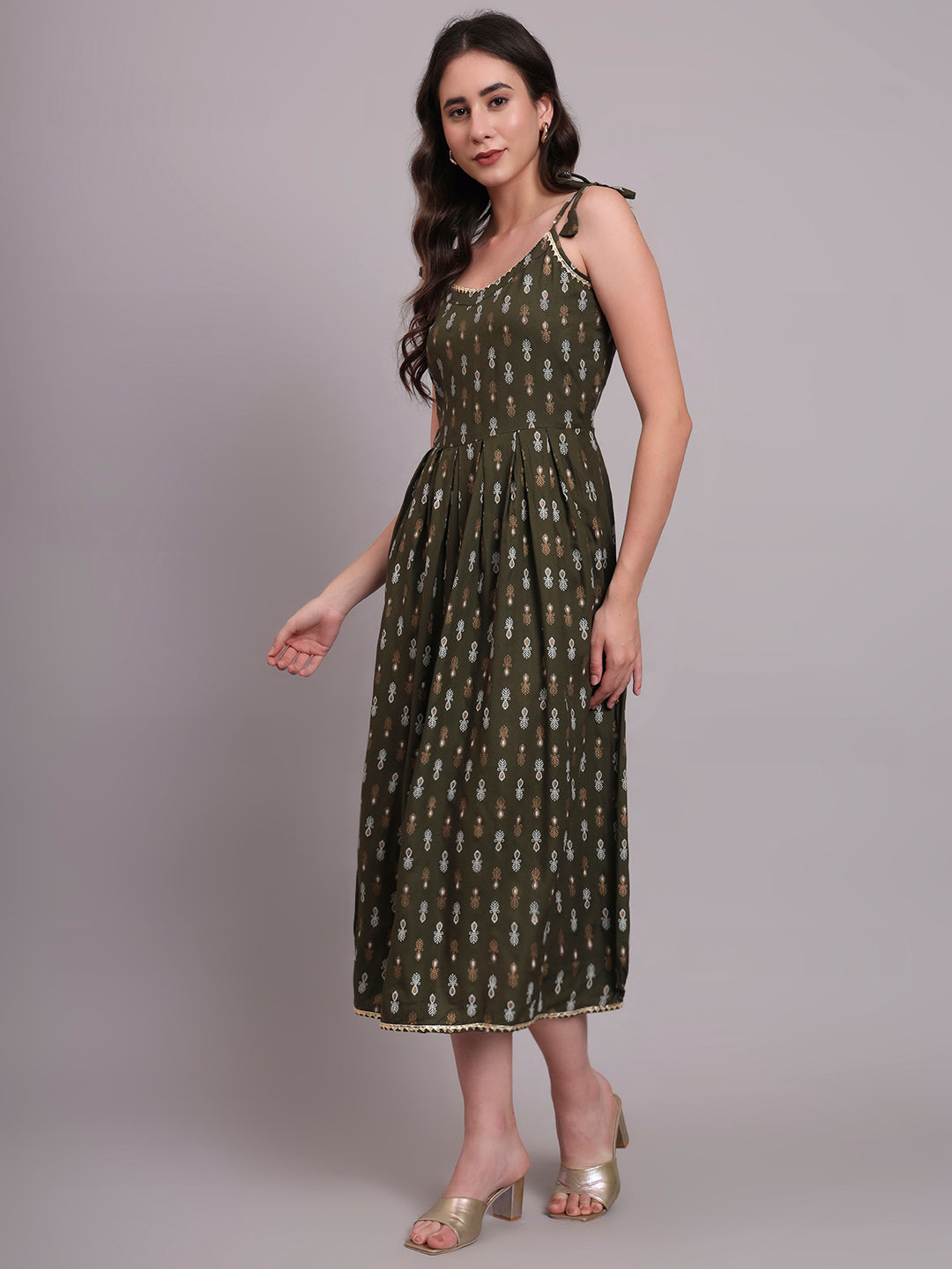 Floral Embroidered A-Line Ethnic Dress