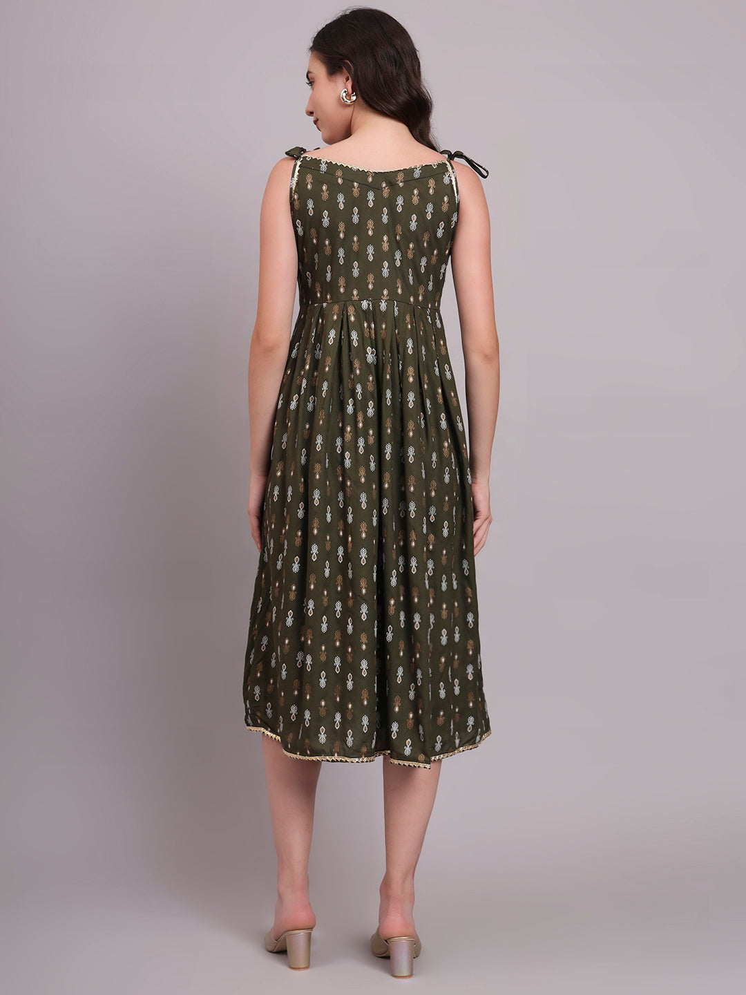 Floral Embroidered A-Line Ethnic Dress