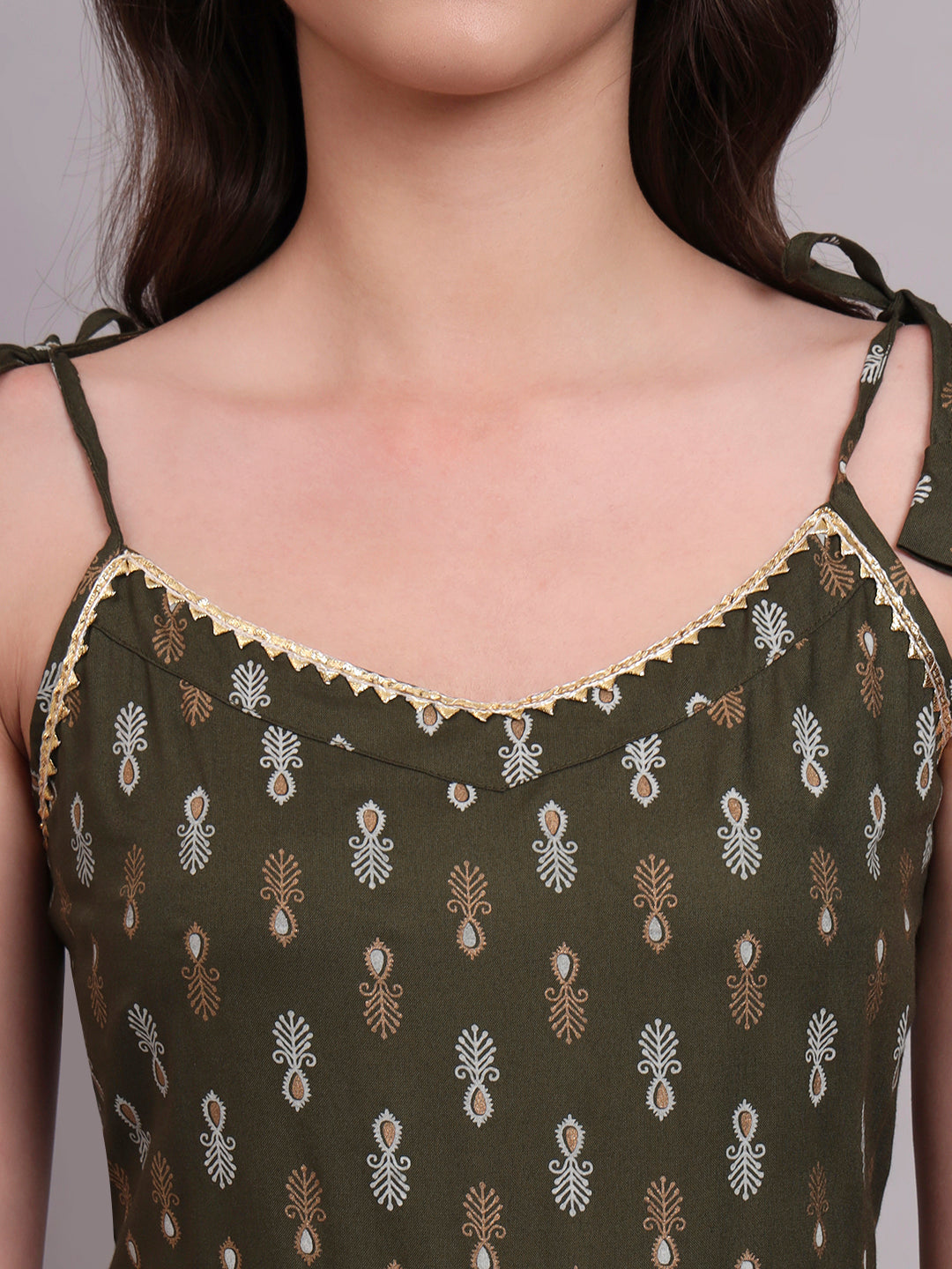 Floral Embroidered A-Line Ethnic Dress