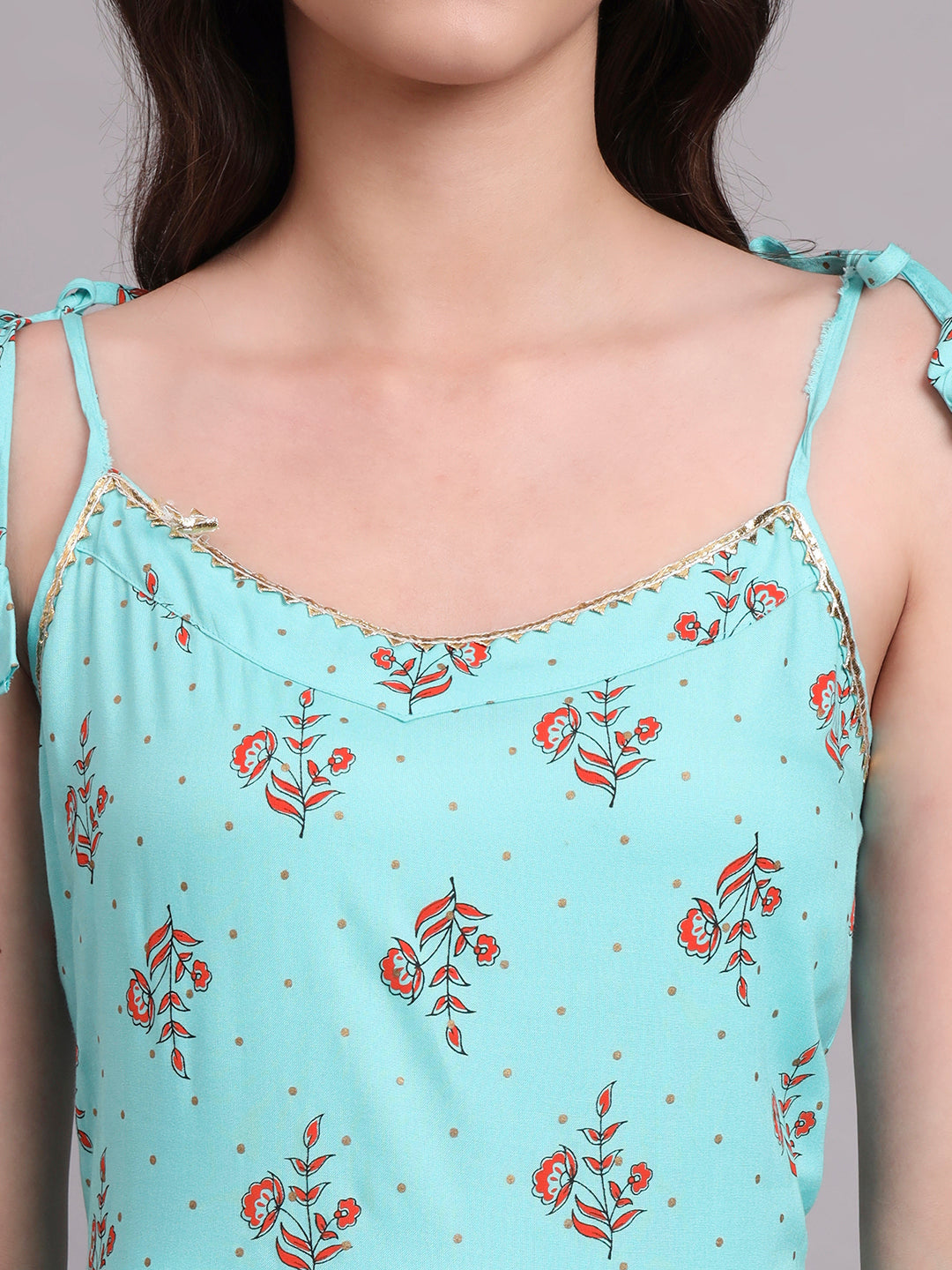 Floral Embroidered A-Line Ethnic Dress