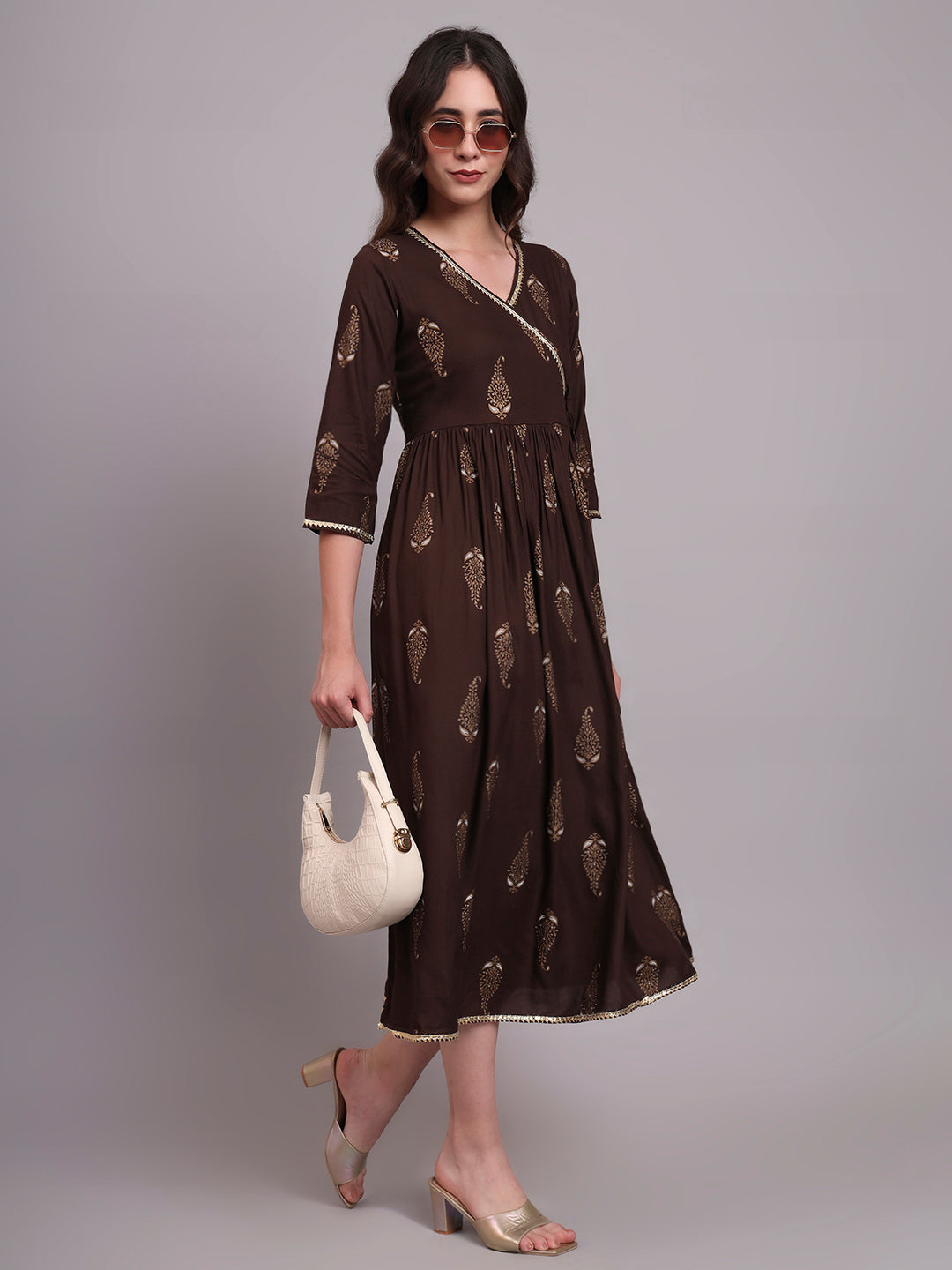 Floral Embroidered A-Line Ethnic Dress