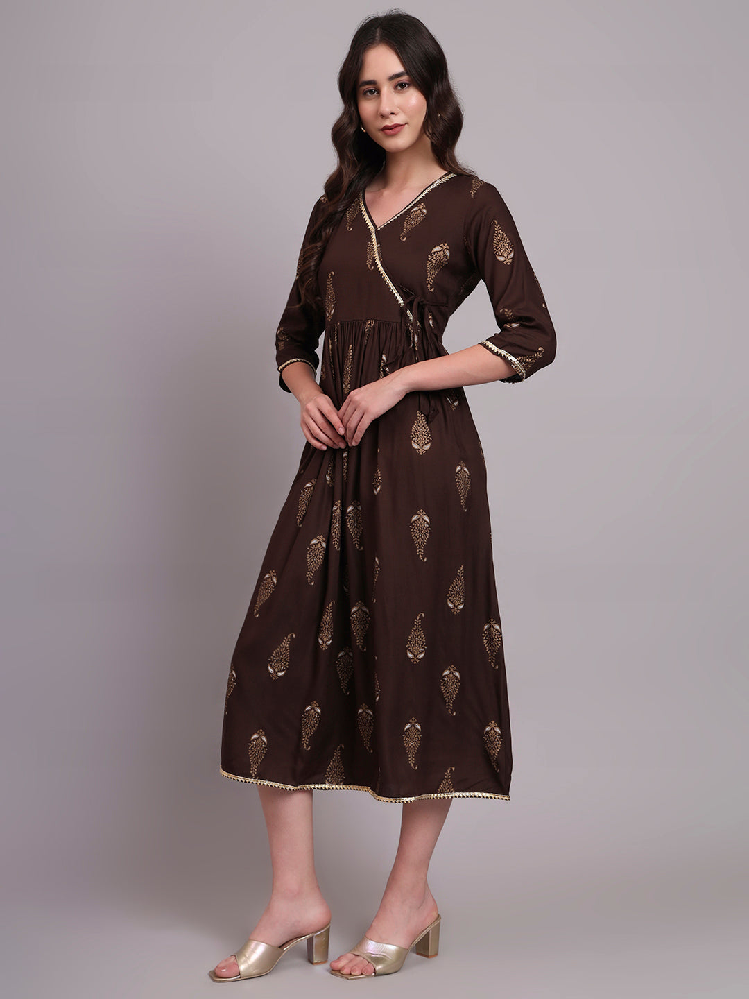Floral Embroidered A-Line Ethnic Dress