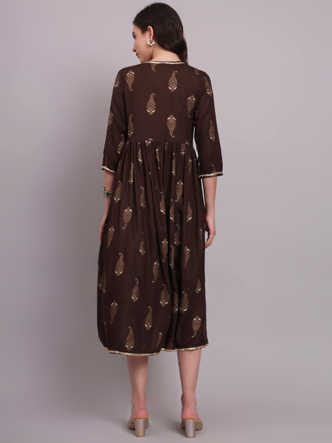 Floral Embroidered A-Line Ethnic Dress