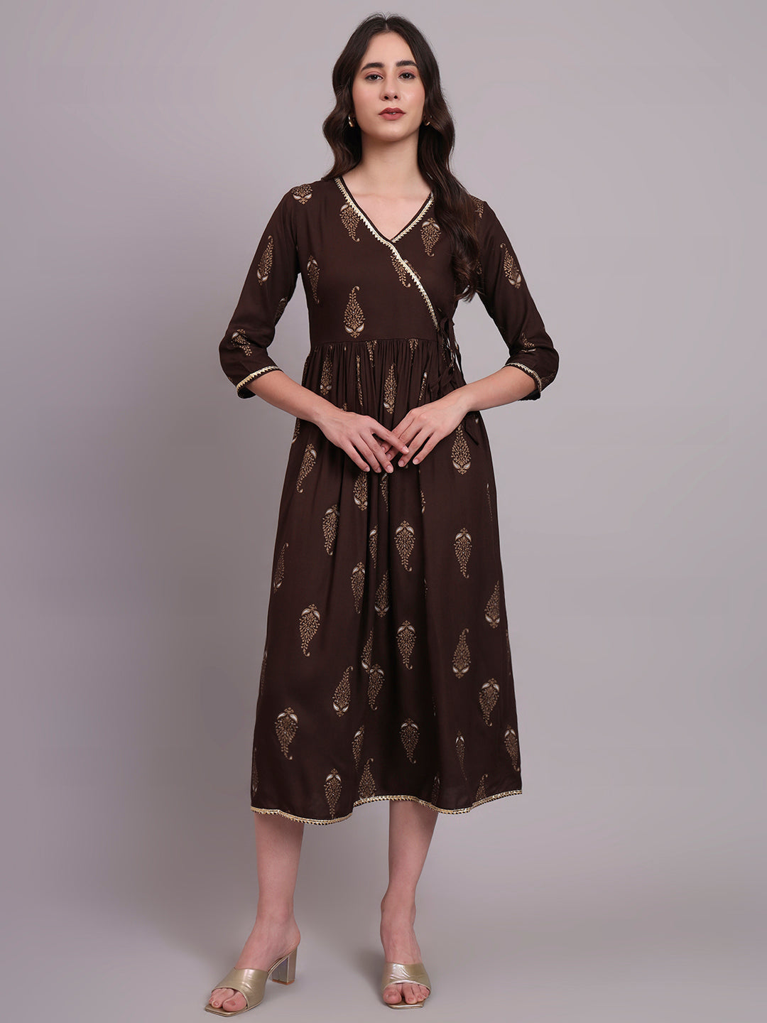 Floral Embroidered A-Line Ethnic Dress