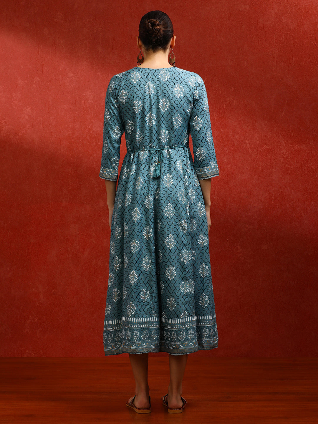 Floral Embroidered A-Line Ethnic Dress