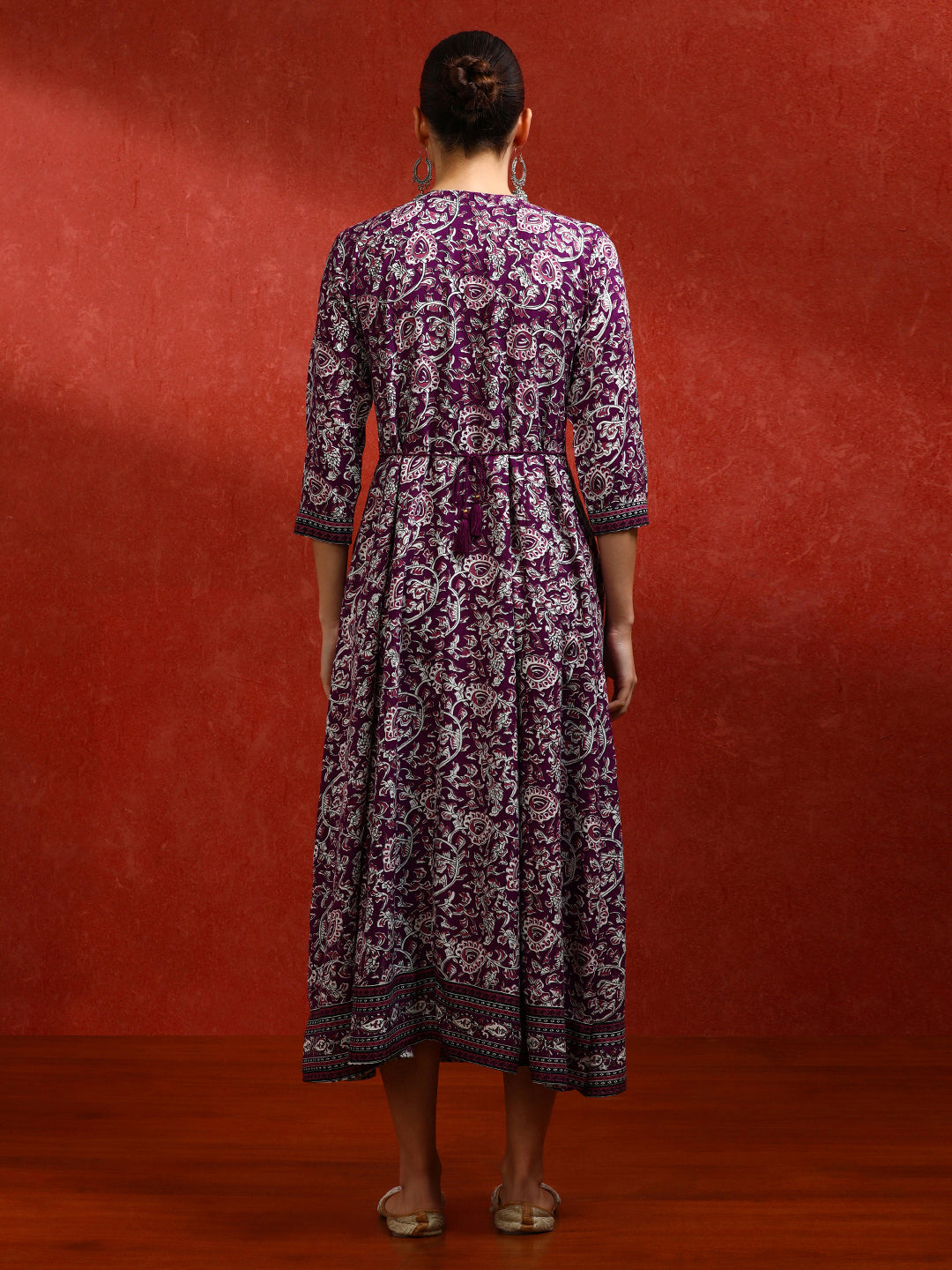 Floral Embroidered A-Line Ethnic Dress