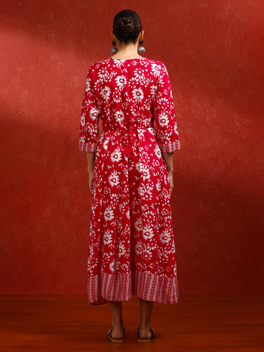 Floral Embroidered A-Line Ethnic Dress