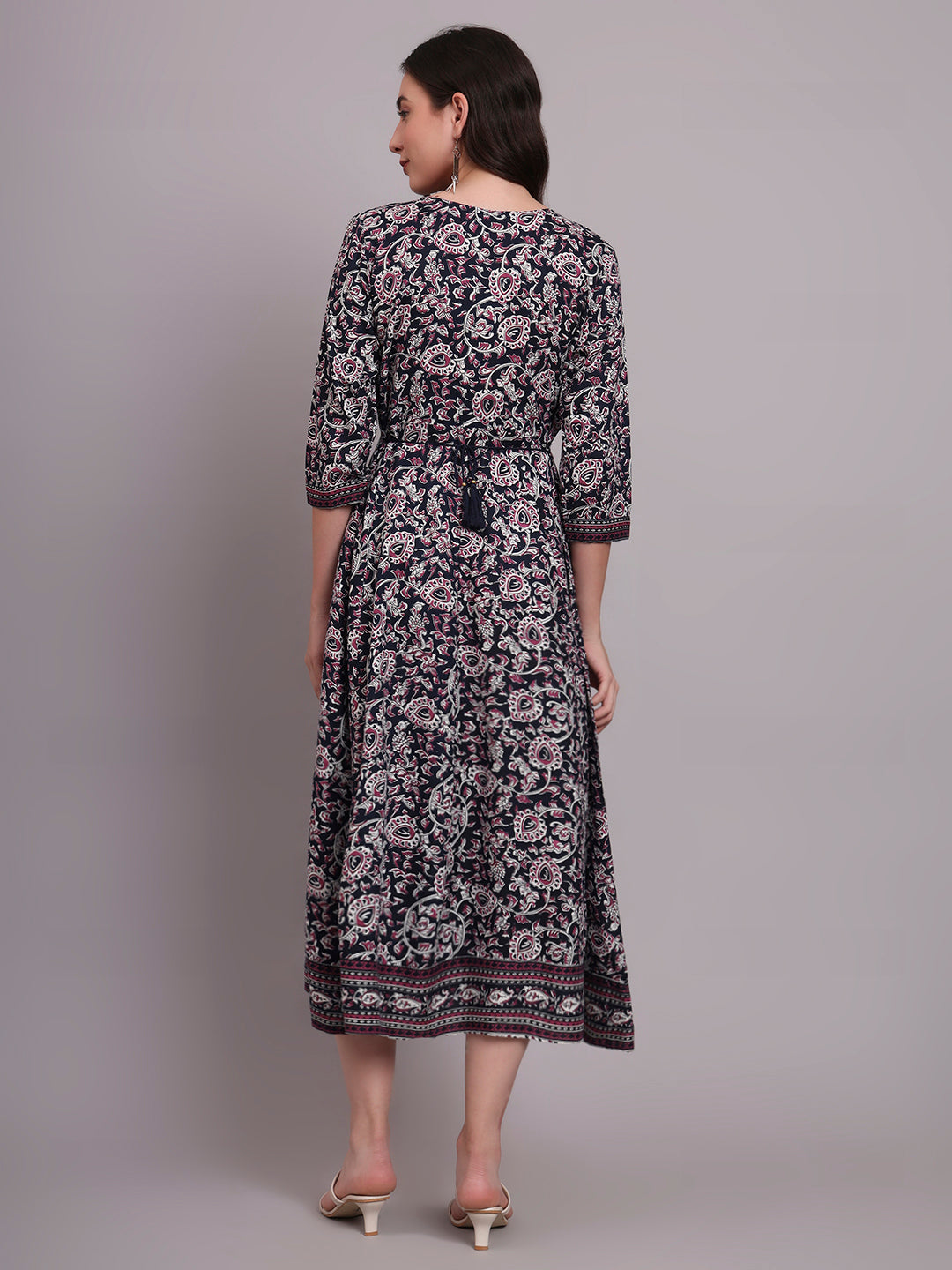 Floral Embroidered A-Line Ethnic Dress