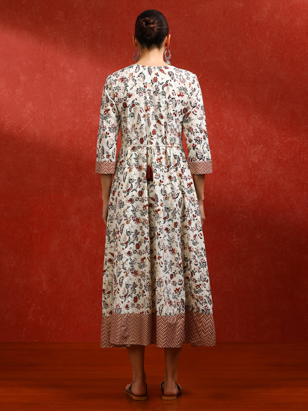 Floral Embroidered A-Line Ethnic Dress