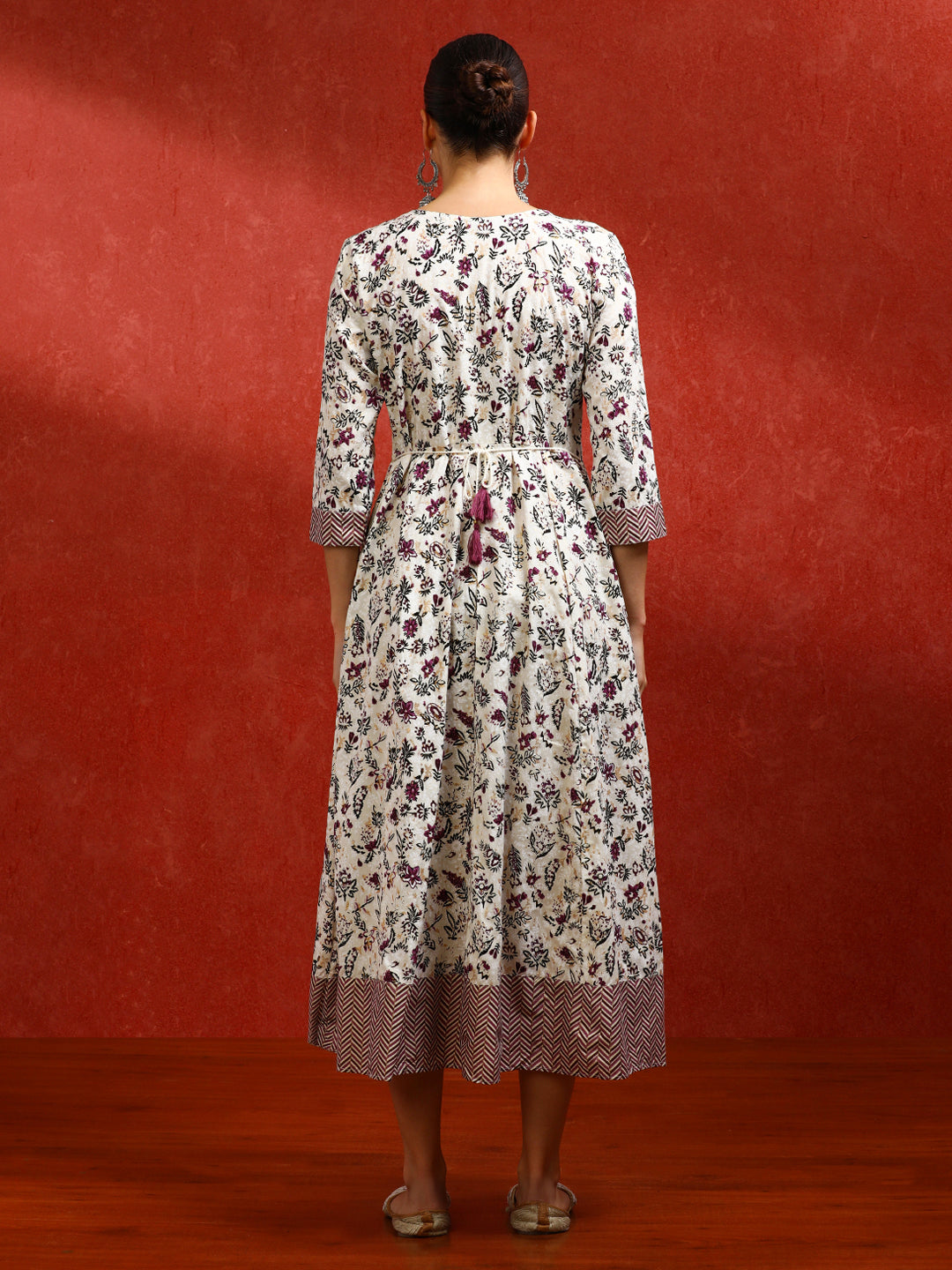Floral Embroidered A-Line Ethnic Dress
