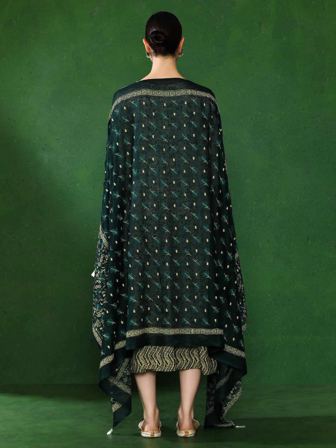 Floral Embroidered A-Line Ethnic Dress With dupatta