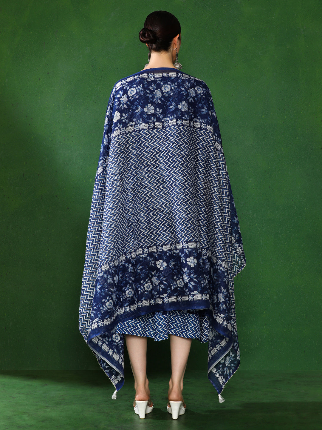 Floral Embroidered A-Line Ethnic Dress With dupatta