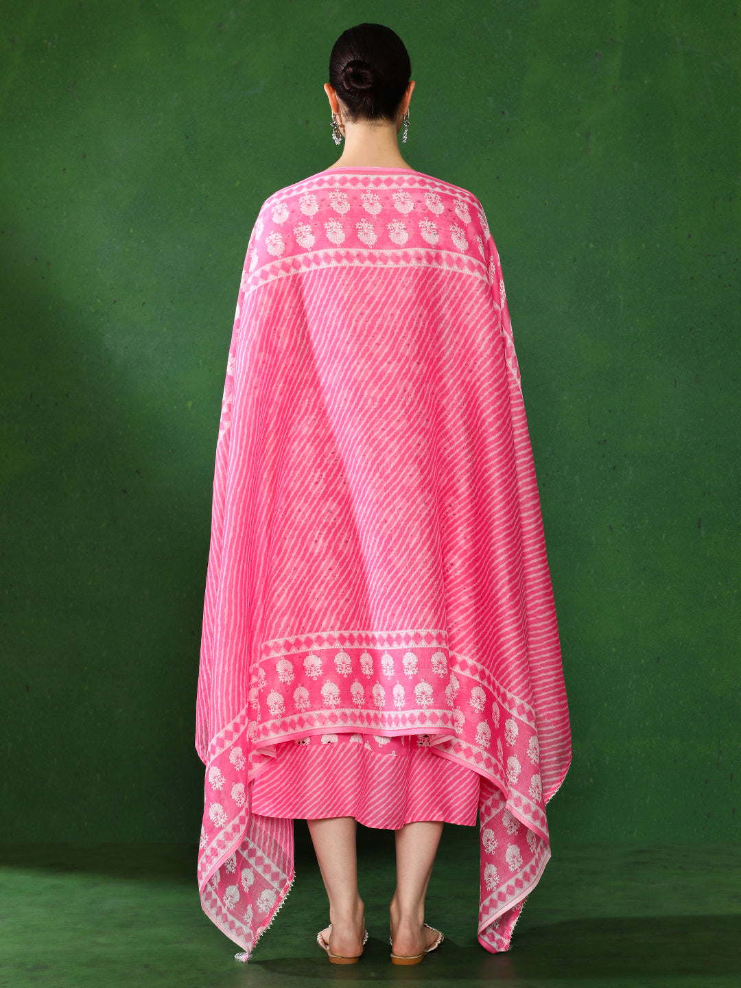 Floral Embroidered A-Line Ethnic Dress With dupatta