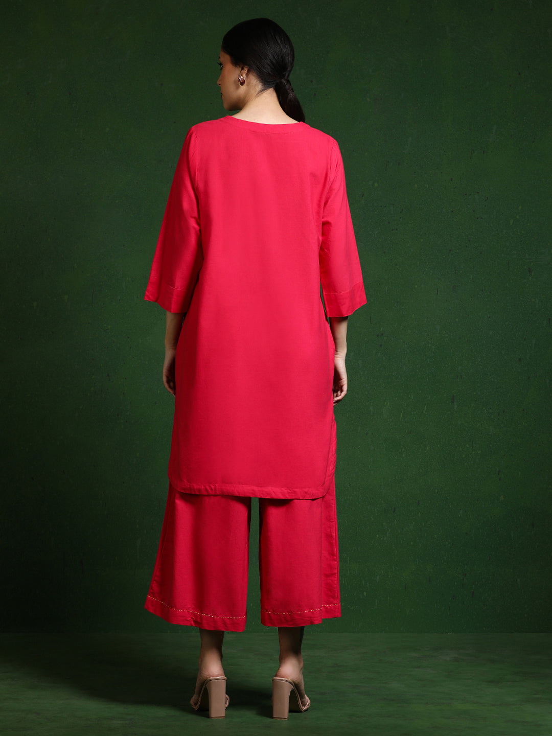 Pure cotton Solid kurta sets with palazzo