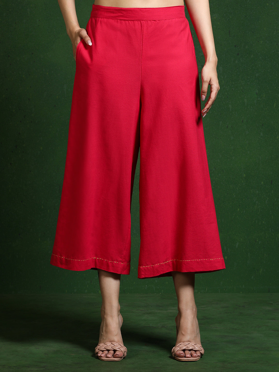 Pure cotton Solid kurta sets with palazzo