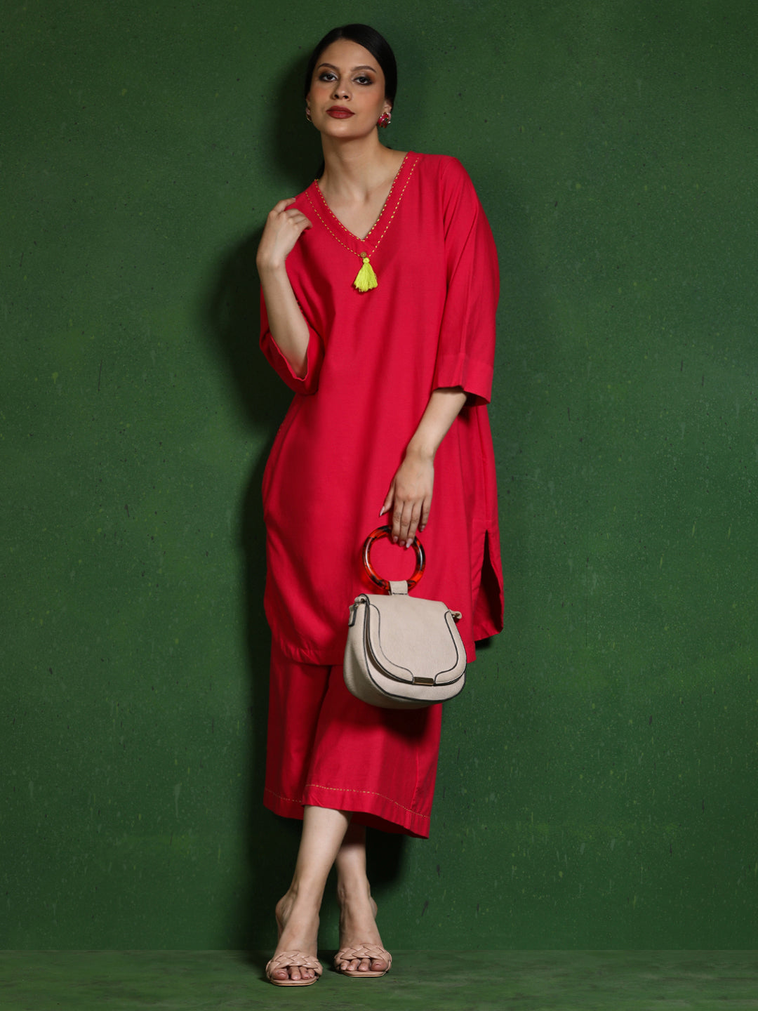 Pure cotton Solid kurta sets with palazzo