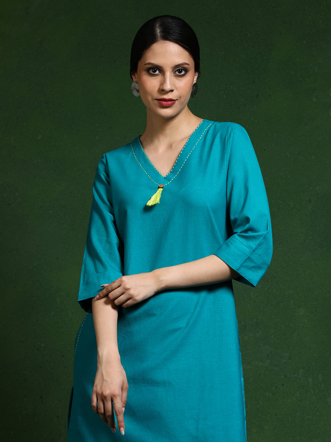 Pure cotton Solid kurta sets with palazzo