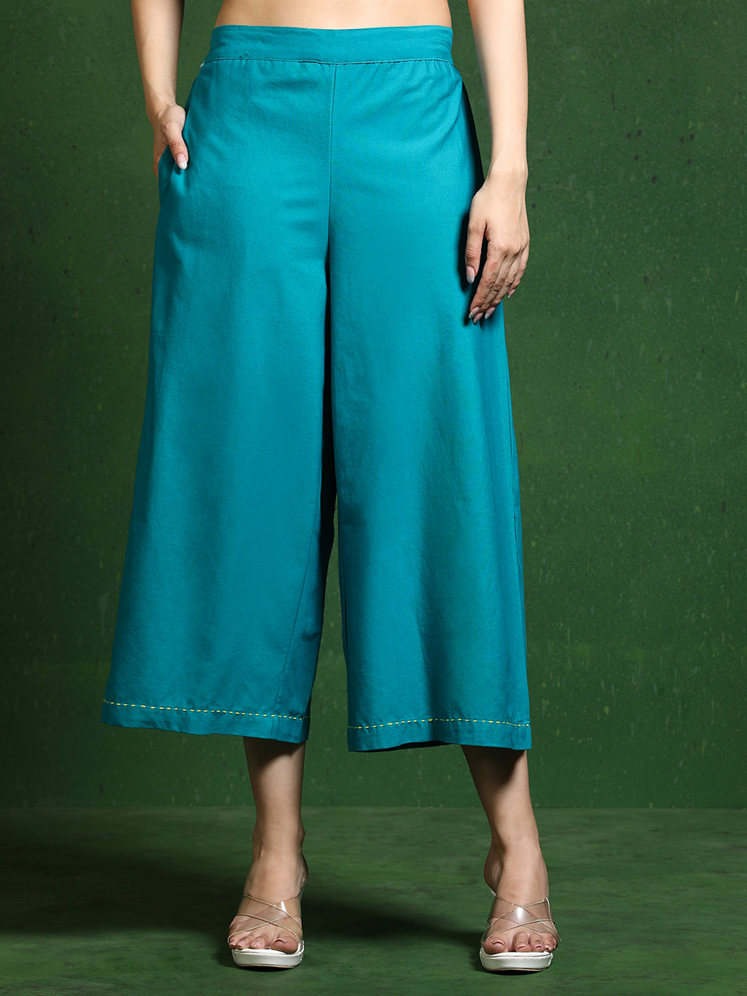 Pure cotton Solid kurta sets with palazzo