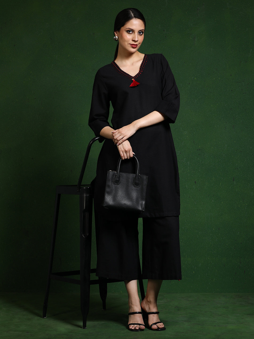 Pure cotton Solid kurta sets with palazzo