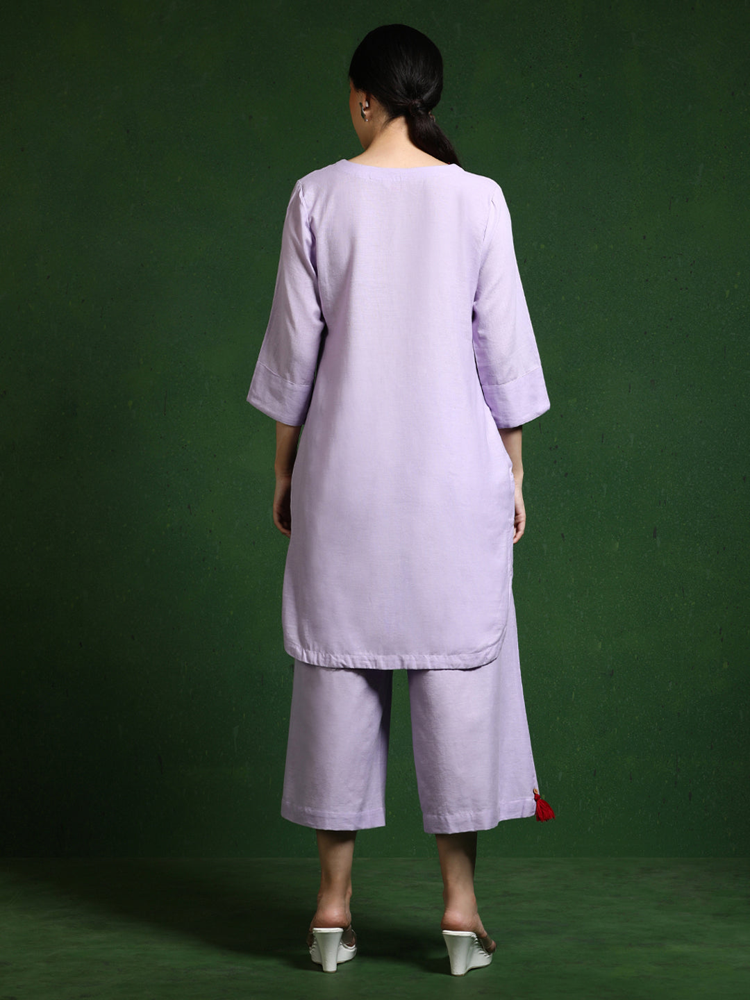 Pure cotton Solid kurta sets with palazzo