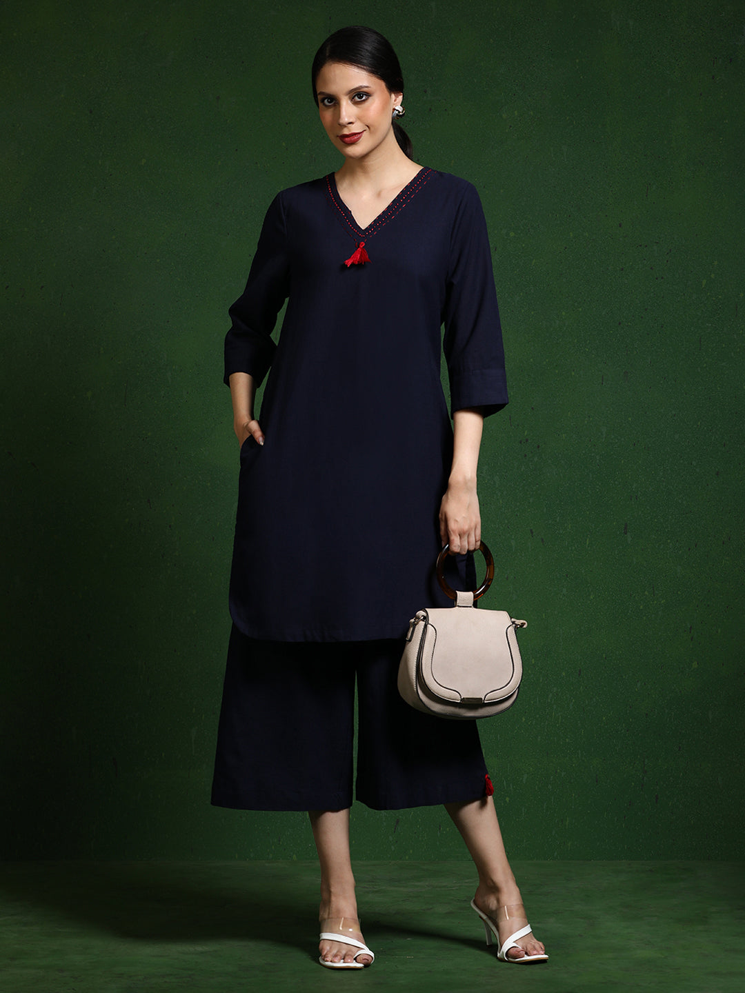 Pure cotton Solid kurta sets with palazzo