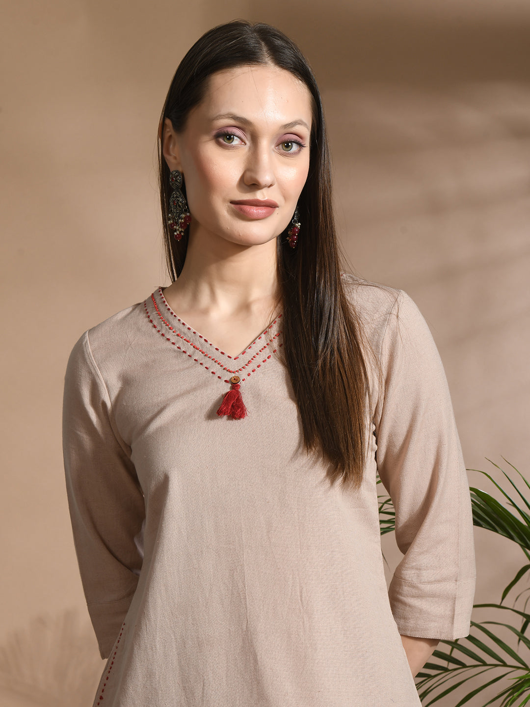 Pure cotton Solid kurta sets with palazzo