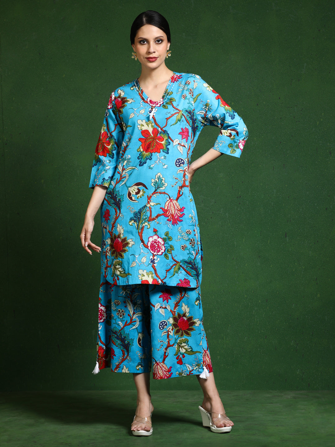 Pure cotton Printed kurta sets with palazzo