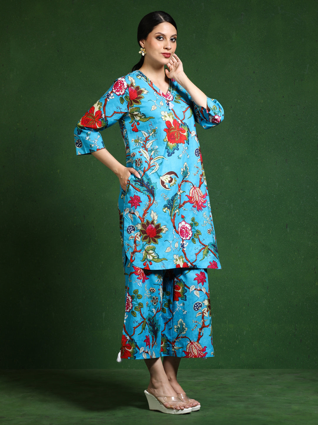 Pure cotton Printed kurta sets with palazzo