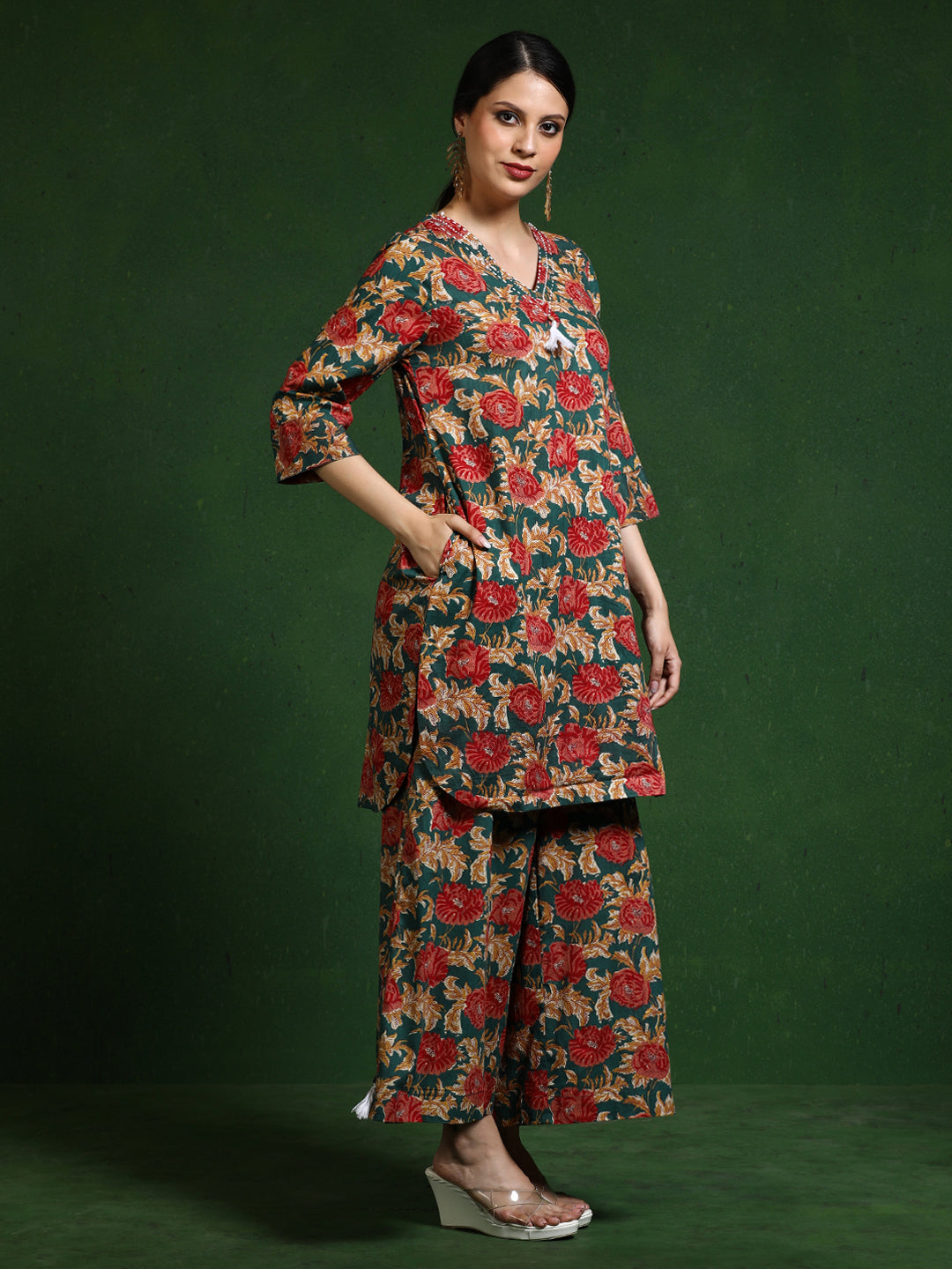 Pure cotton Printed kurta sets with palazzo