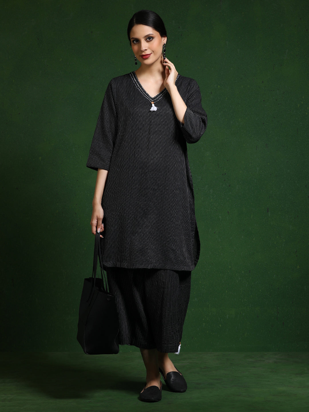 Pure cotton Solid kurta sets with palazzo