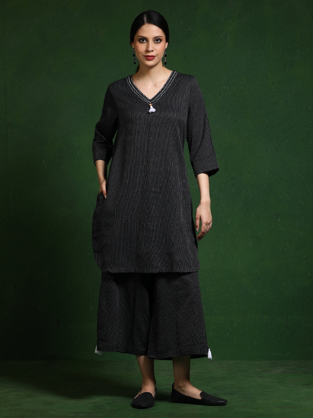 Pure cotton Solid kurta sets with palazzo