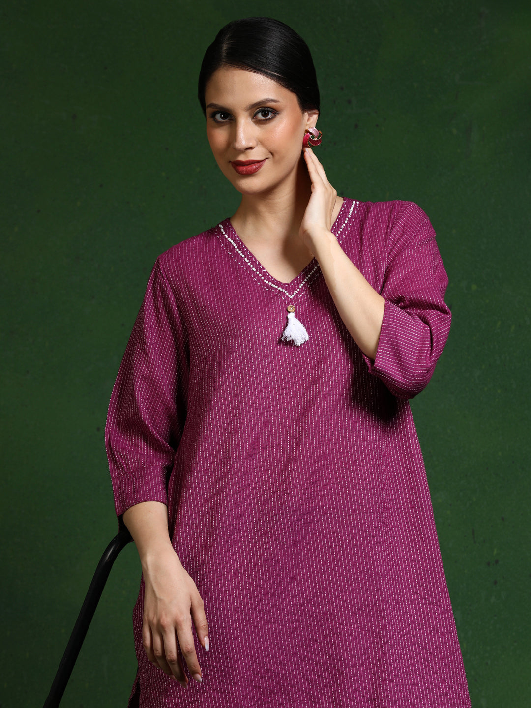 Pure cotton Solid kurta sets with palazzo