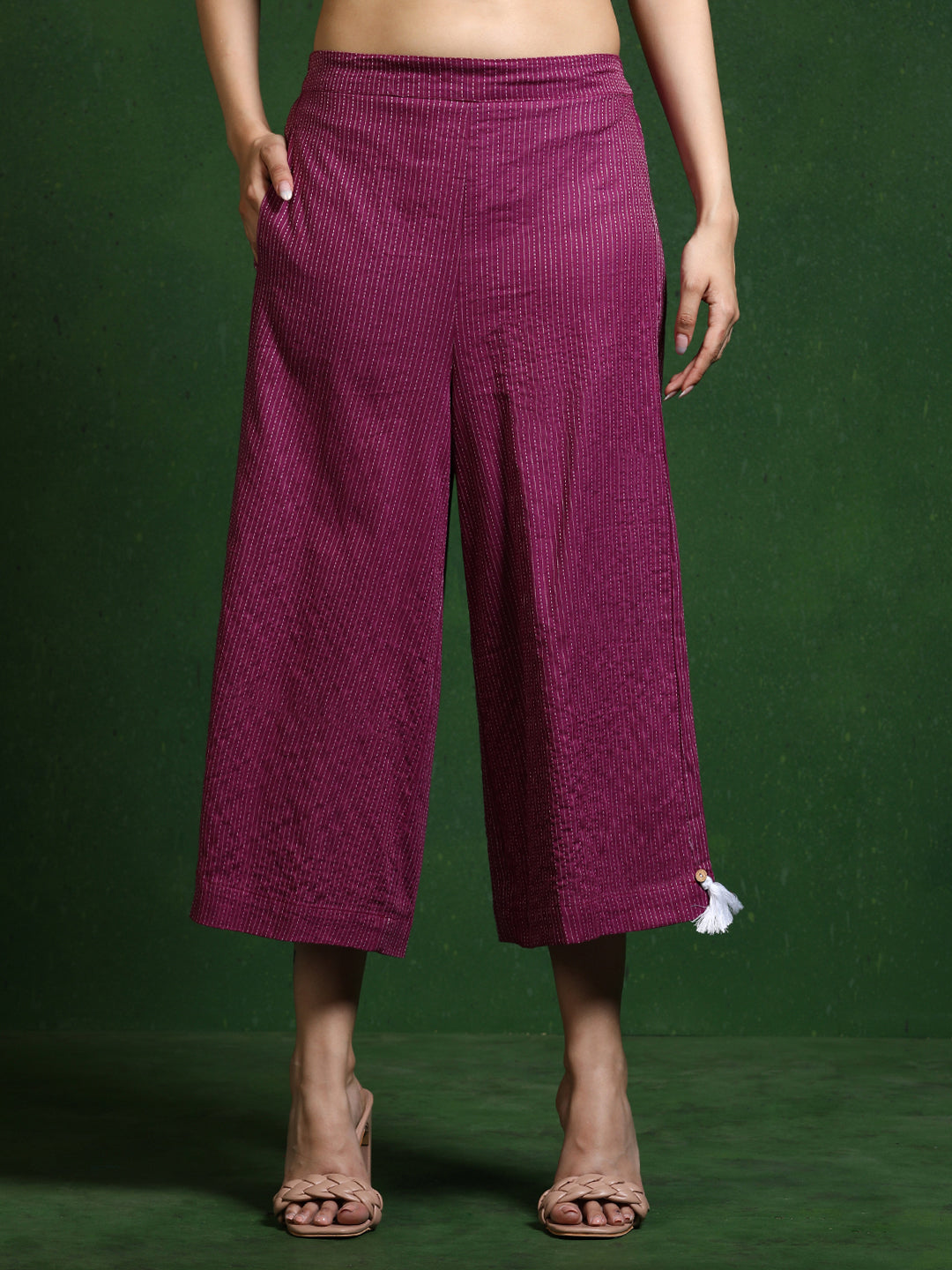 Pure cotton Solid kurta sets with palazzo