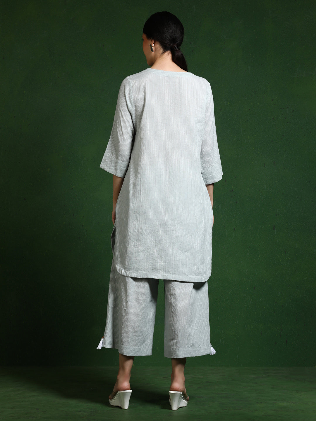 Pure cotton Solid kurta sets with palazzo