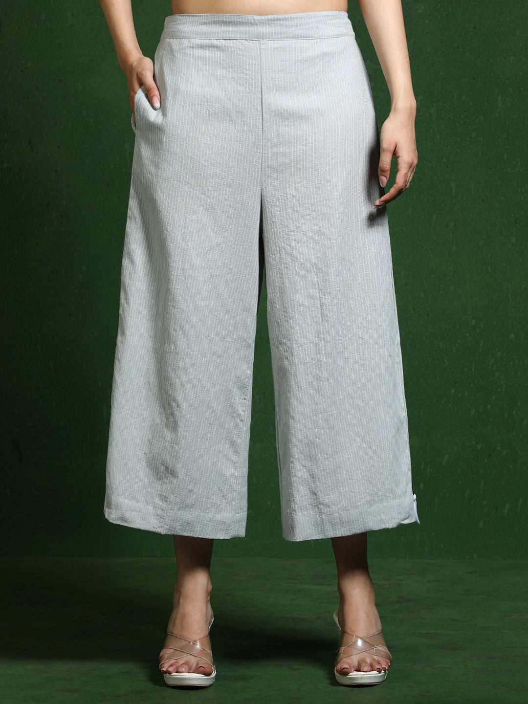 Pure cotton Solid kurta sets with palazzo