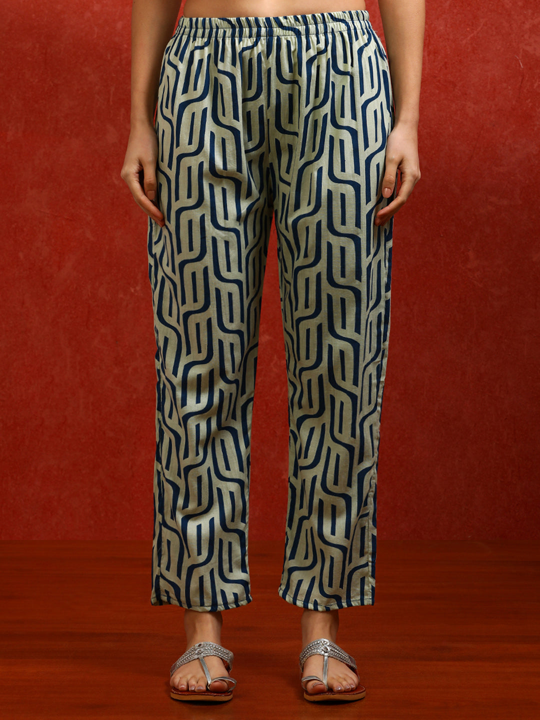 Floral Printed A-Line Pure Cotton Kurta & Trousers Sets