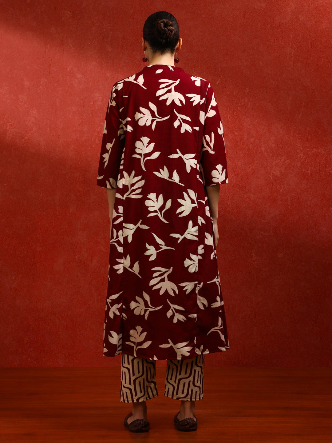 Floral Printed A-Line Pure Cotton Kurta & Trousers Sets